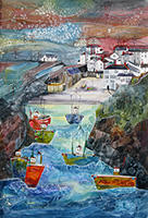 Portloe, Cornwall. A Limited Edition Giclée Print by Anya Simmons