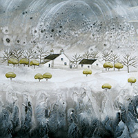 Snow Blossom Cottage. A Limited Edition Giclée Print by Anya Simmons.