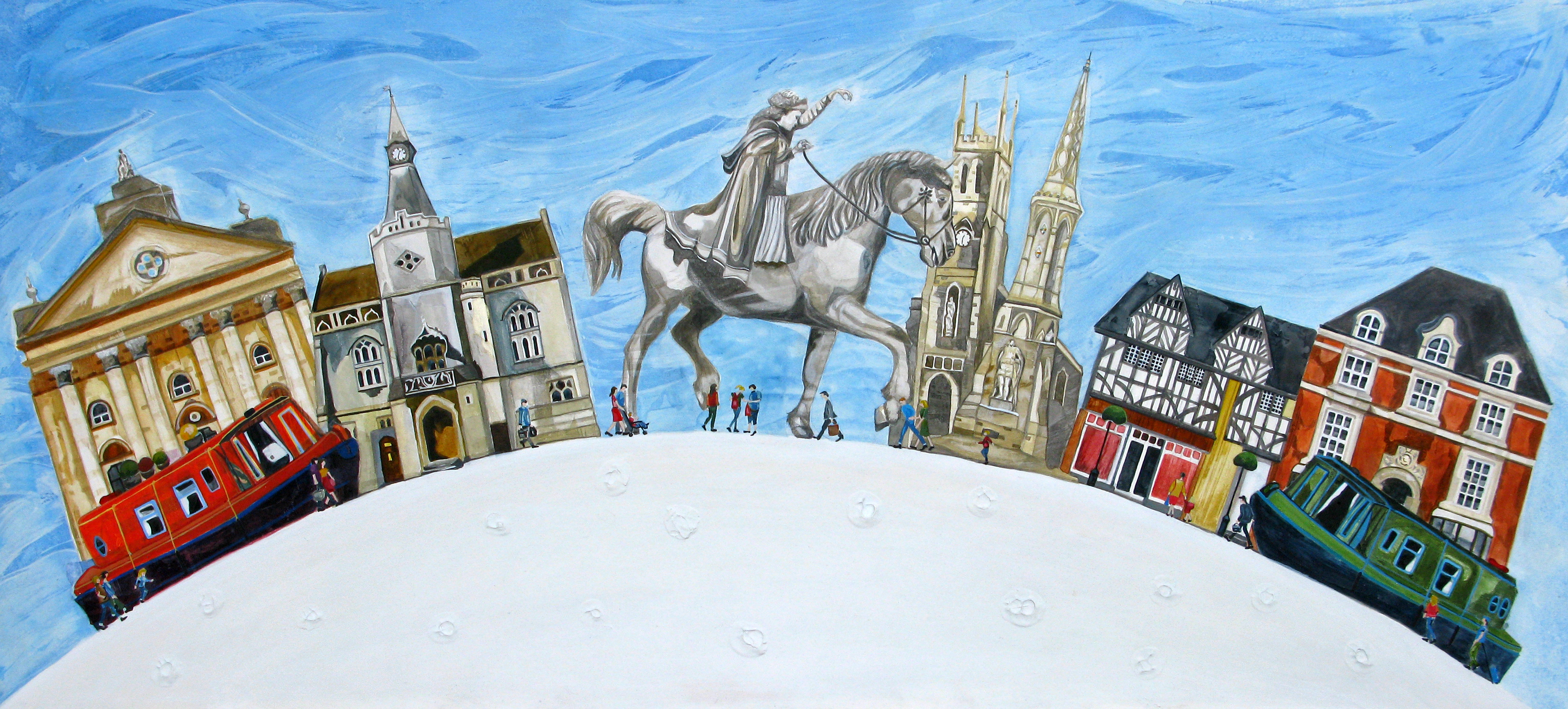 Over The Moon with Banbury. An Open Edition Print by Anya Simmons.