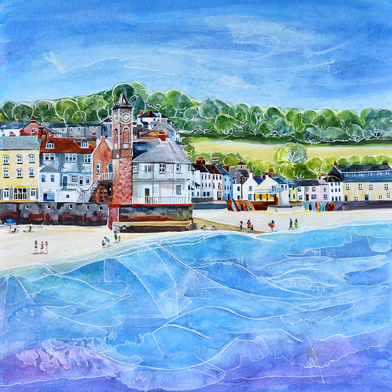 Kingsand, Cornwall. A signed Giclee limited edition print by Anya Simmons.